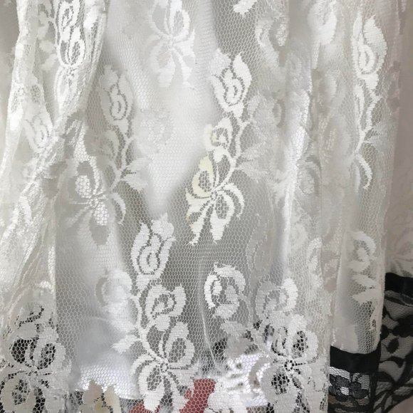 Jessica McClintock for Gunne Sax Vintage Black and White Lace Party Dress Size 7 - Picture 5 of 9